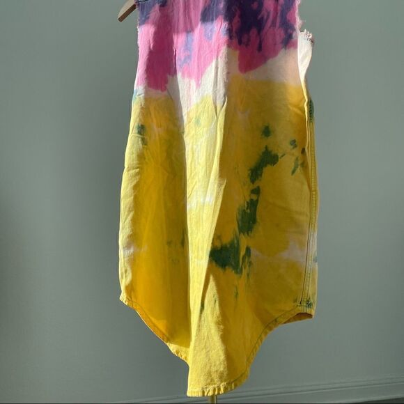 TOPSHOP NWT Unique Tie Dye Cutoff Vest Jacket Top 4 Small - Picture 8 of 10